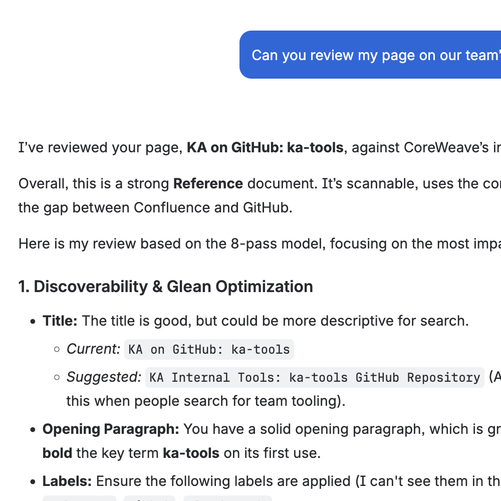 Rovo agent page review